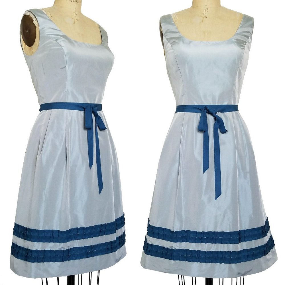 Lela Rose Womens Taffeta Dress in Mystic Teal 10 NEW